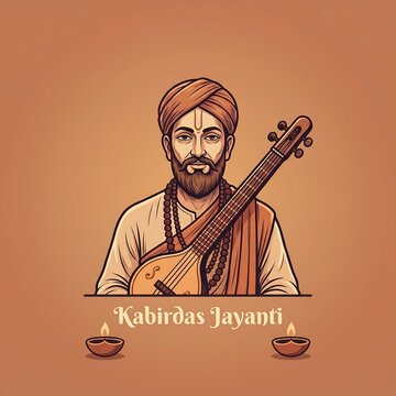 Kabirdas jayanti illustration with musician