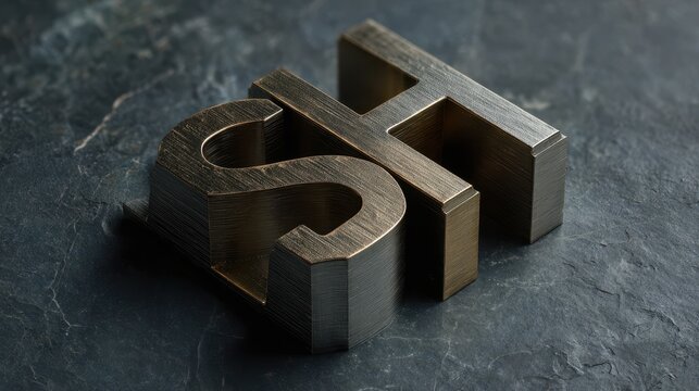 Monogram badge design with overlapping initials SH HS S H in a sleek modern typography