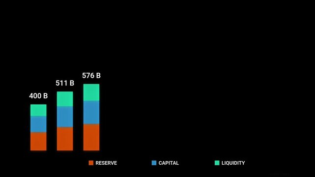 Dynamic stacked bar charts illustrating financial performance metrics over time.
