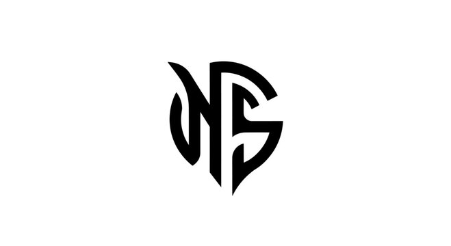 Modern NS Monogram Logo Design, Abstract Geometric Brand Identity