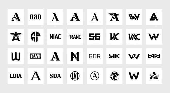 Modern Typography Designs: Letter A Logos and Monograms Collection