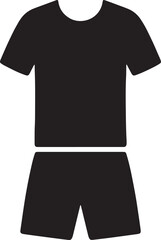 Naklejka premium Black athletic wear, sportswear outfit, t-shirt and shorts set, fitness clothing isolated on Transparent Background