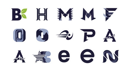 Fototapeta premium Modern Logo Designs and Lettermarks Collection - Graphic Design Elements