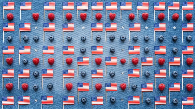 Motif D&eacute;coratif de Drapeaux Am&eacute;ricains