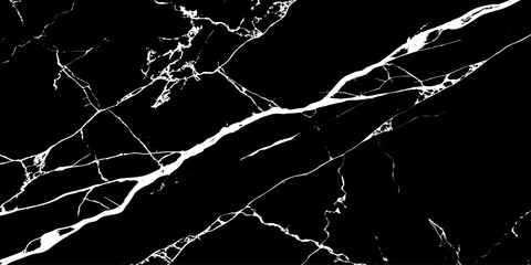 "Black marble texture with striking white veins and natural cracked stone pattern. Luxury abstract background for premium branding, interiors, packaging, wallpapers, tiles, and modern design." © Sadiya