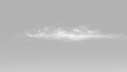 Fototapeta premium Smoke atmospheric cloud overlay realistic white smoke isolated transparent fog mist haze vapor texture effect