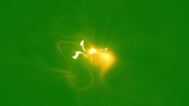 Animated golden thunder lightning bolt with explosive electric energy burst, flash fx sparks, glowing plasma arcs and powerful storm strike overlay on green screen background, 4k alpha video
