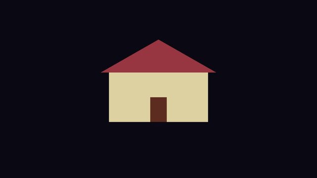 Minimalist house animation: simple home symbol for real estate and property
