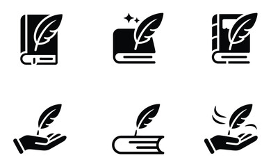 Feather and fabric care icon collection, textile cleaning symbols for softness, laundry services, delicate materials and garment care. © Gary D. Marlow