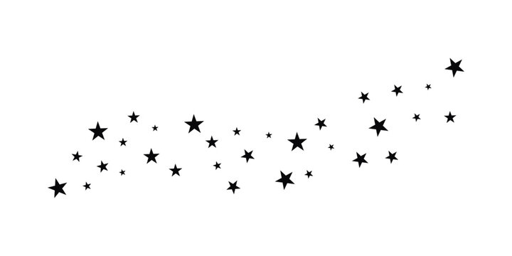 Stars icon on white background, minimalist star shapes with modern design. Decorative celestial symbols for print, web and visual communication.