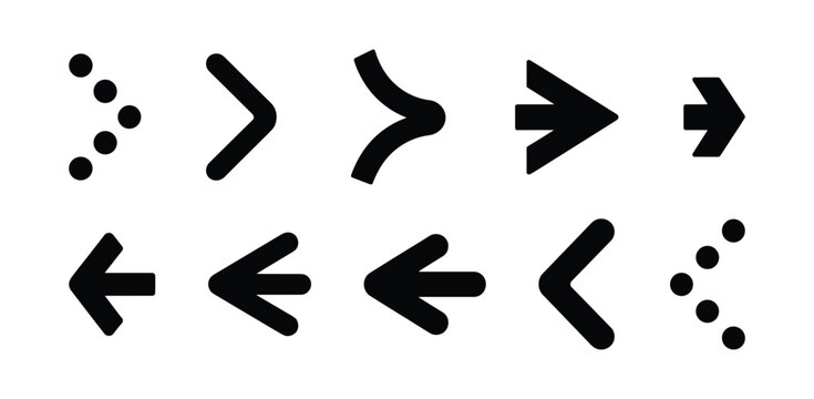 Arrow Collection: A diverse set of graphic arrows in various styles and directions, perfect for indicating movement, direction, or progress.