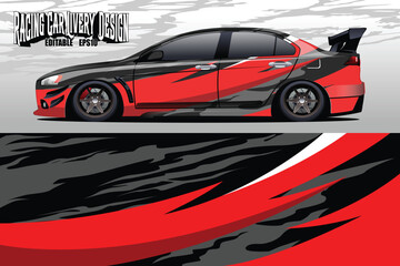 Naklejka premium Abstract Sports Car Livery Graphic Kit. vehicle, race car, rally, adventure and livery 7