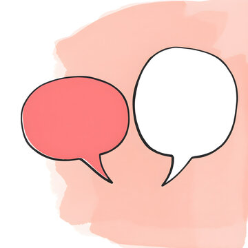 Hand drawn speech buble. Speech bubbles talk bubbles. AI generated image, ai