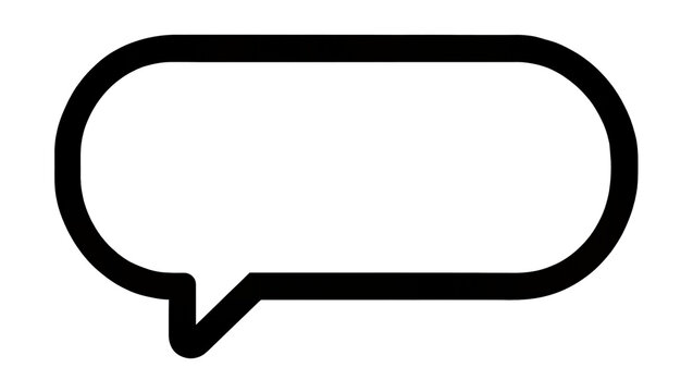 Isolated modern black outline speech bubble message icon for digital communication design