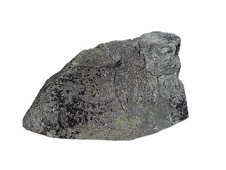 Large natural grey granite boulder stone isolated on white background. © fotomaster