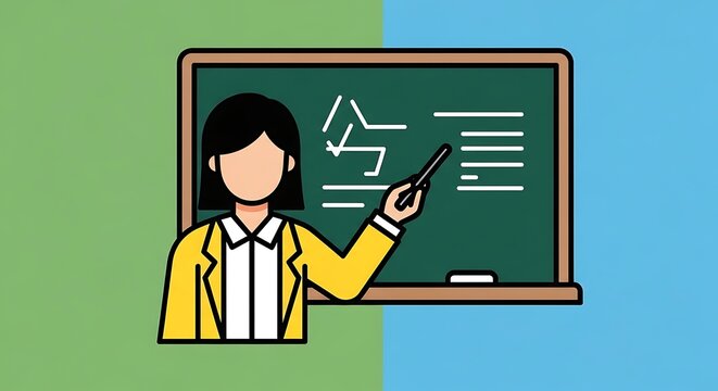 Teacher Presenting Lesson, Educational Concept, Classroom Instruction, Knowledge Sharing, Learning Environment