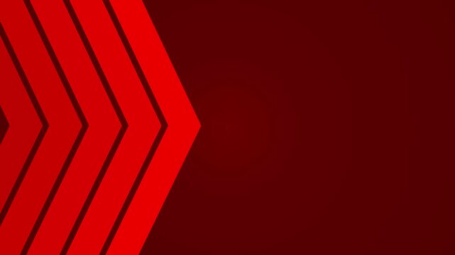 A rich dark red background with three overlapping bright red chevron shapes pointing to the right, conveying a sense of speed, power, and forward momentum