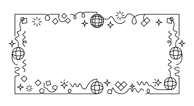 disco ball new year border