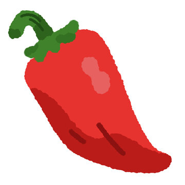 Korean red chili pepper flat illustration, gochugaru chili gochu spicy pepper clipart