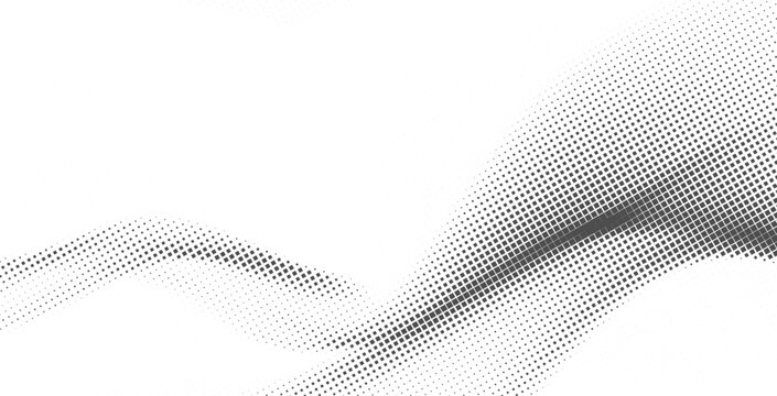 Abstract black halftone square pattern background, modern geometric pixel wave texture, minimal technology vector design