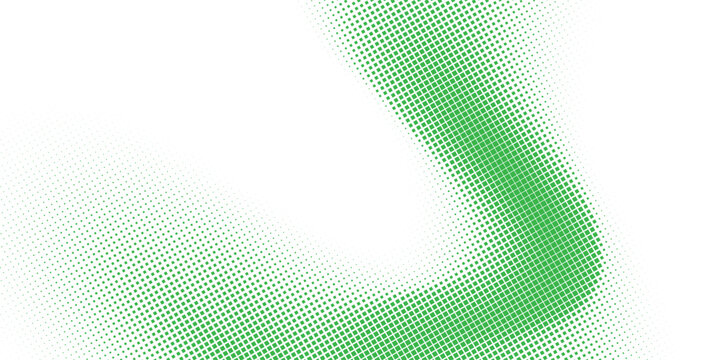 Abstract green halftone square pattern background, modern geometric pixel fade effect, digital technology vector design template