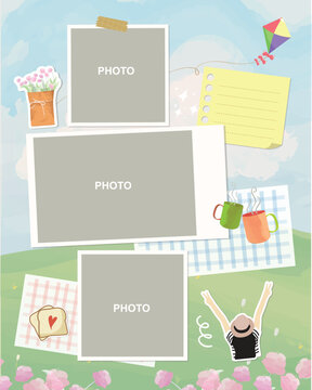 printable photo frame template scrapbook