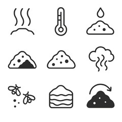 Fototapeta premium Captions per icon icons uniform compost indicator no temperature vector any soil