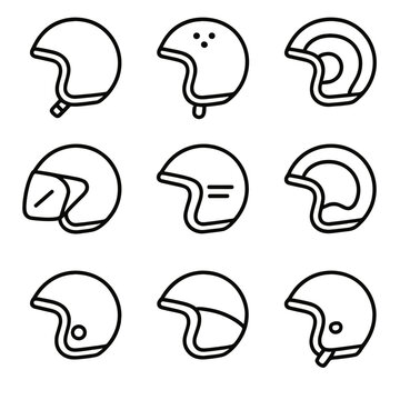 Helmet lining scooter vector no icon structure spaced typography strips numbers any
