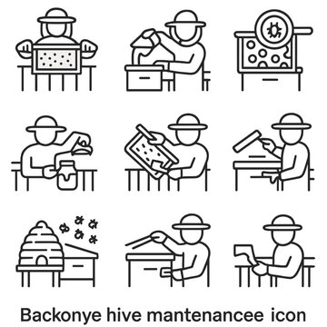Ventilation lifting hive balcony vector syrup icons per icon equally spaced propolis