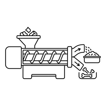 Industrial food processing machine for separating meat and bones.