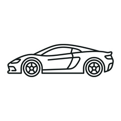 Naklejka premium Minimalist outline icon of a sleek sports car.