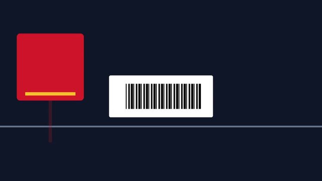 Minimalist barcode scanning animation for retail and e-commerce technology digital