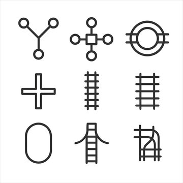 Loop node icon terminal icons link vector connectivity circular map spur track