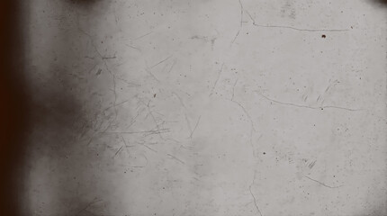 Fototapeta premium Grungy concrete wall texture with heavy scratches and dark vignette, distressed grey stone background with weathered