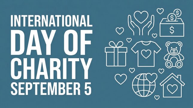 A thematic graphic promoting the International Day of Charity observed annually on September 5