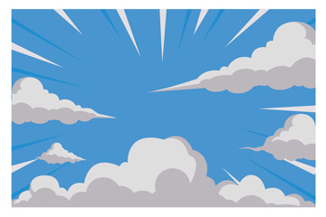 Clouds in the sky manga style background design vector © Icha