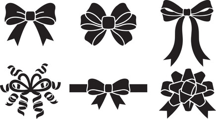 Obraz premium Decorative Gift Ribbon Bows Icon Set