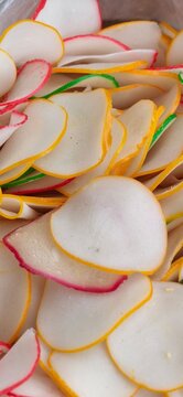 Kerupuk warna mentah or raw colorful crackers is a traditional snack from Indonesia