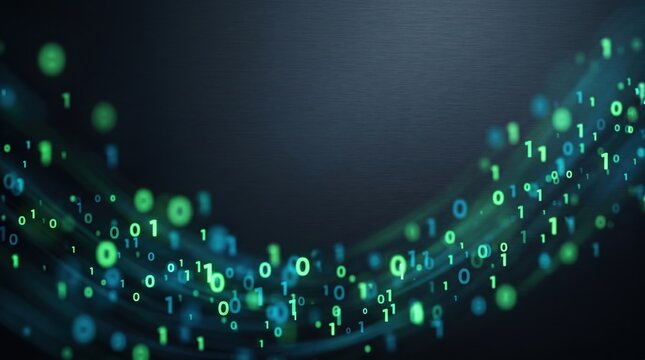 Abstract digital background with flowing binary code stream