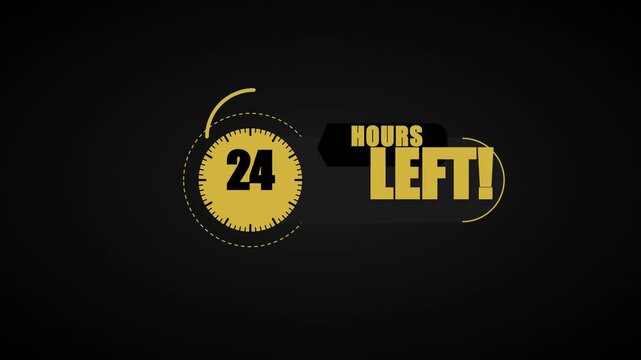 24 hours left countdown timer for sales promotion and limited time offers