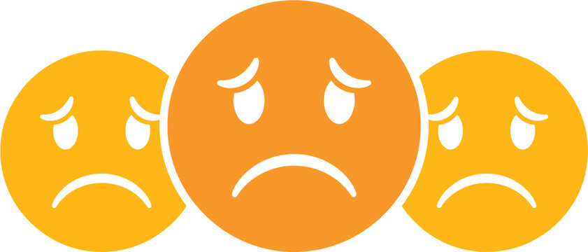 Three emoticon faces expressing anger and frustration together