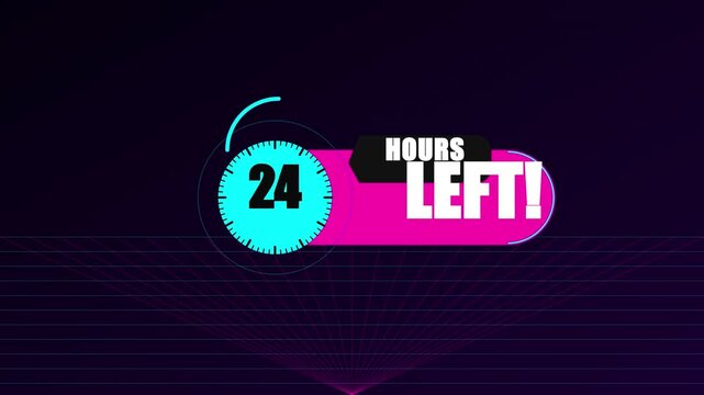 24 hours left countdown timer motion for flash sales and limited time offers
