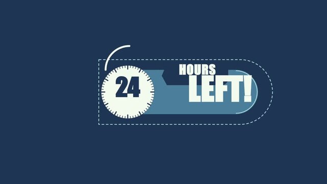 24 hours left countdown timer motion for flash sales and limited time offers