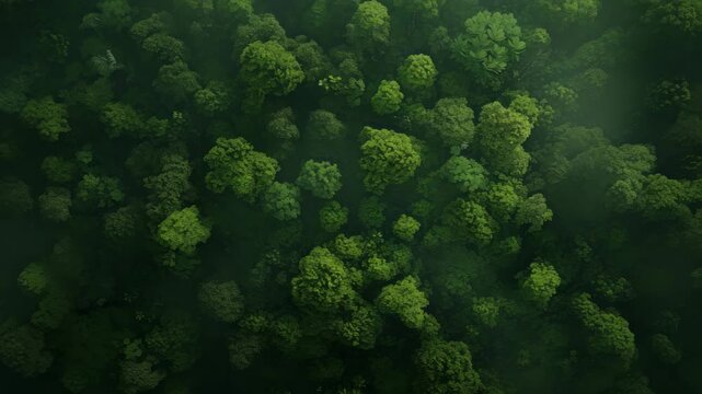 Aerial View of a Lush Green Forest Canopy Highlighting Nature and Conservation