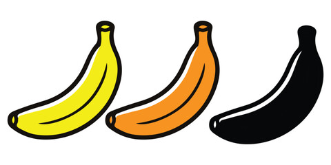 Three bananas in different colors © MDANISUR
