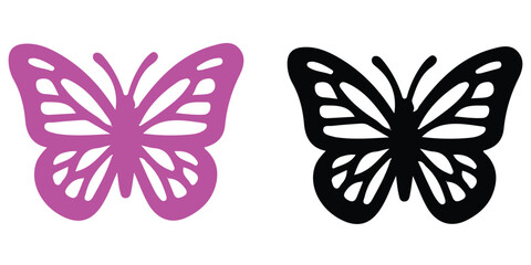 Fototapeta premium Purple and black butterfly icons