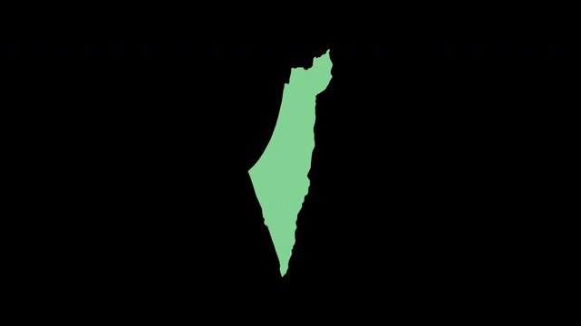 Israel green 3D map spin perfect 10 second loop black background