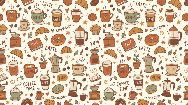 Coffee Cups And Coffee Related Items.