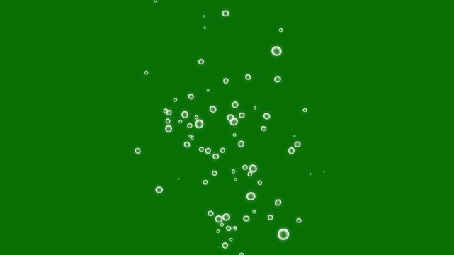 Rising bubbles on green screen background. rising underwater bubbles motion graphics, suited for subtle underwater effect, slow rising air bubbles, floating in 2d animated cartoon animation, 4k video