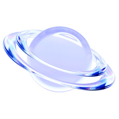 Y2K Glass 3D Planet with Double Rings © PIONE STUDIO